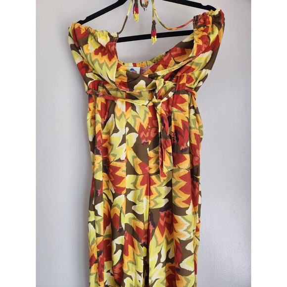 NWT Farm Rio x Anthropologie Fruit Print Jumpsuit Size XS Yellow 9D405 - Picture 5 of 13